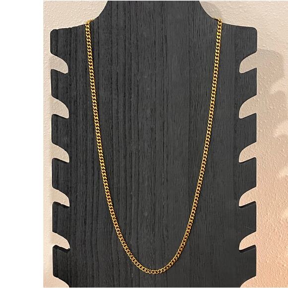 JSTYLE Gold Stainless Steel Curb Chain Necklace Unisex Jewelry - Picture 2 of 5
